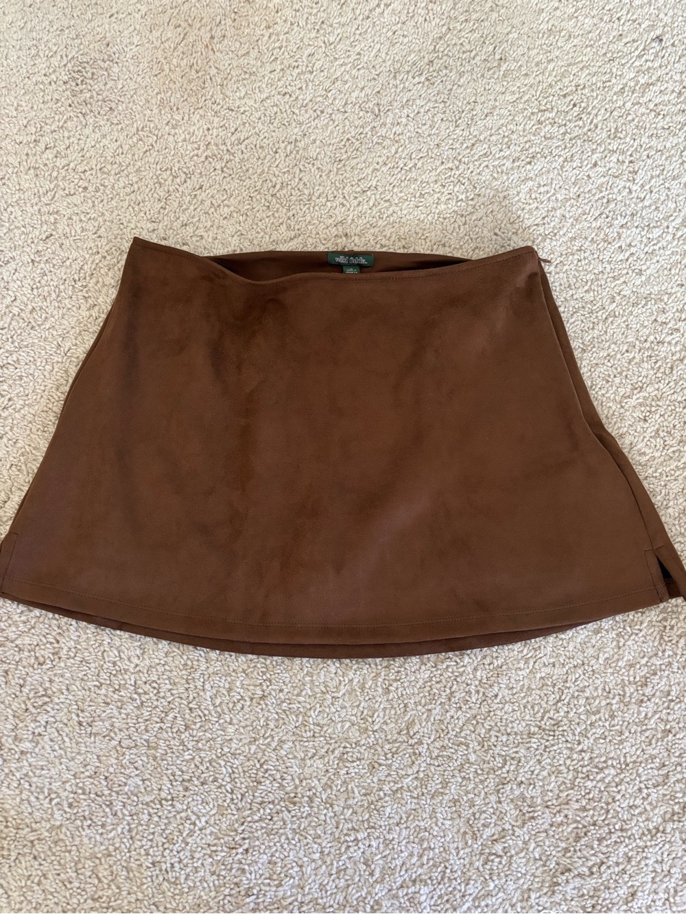 NWT Brown Suede A-Line Mini Skort M